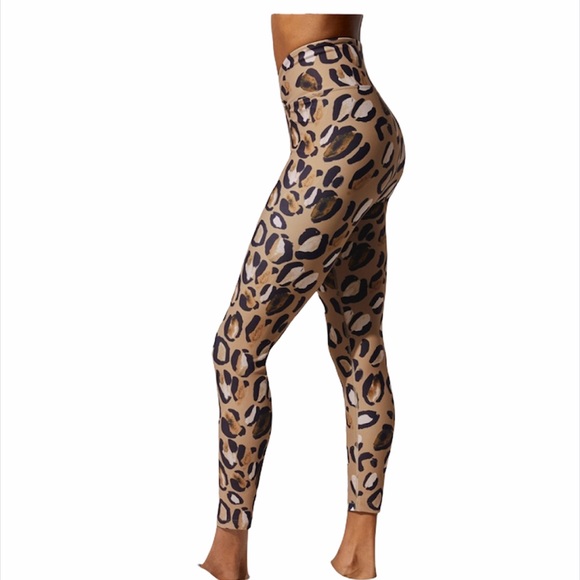 YEAR OF OURS TAN LEOPARD VERONICA LEGGINGS SZ L - Picture 1 of 7